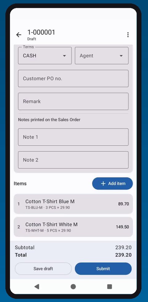 Synergy Sales Android app: step 5 review submit